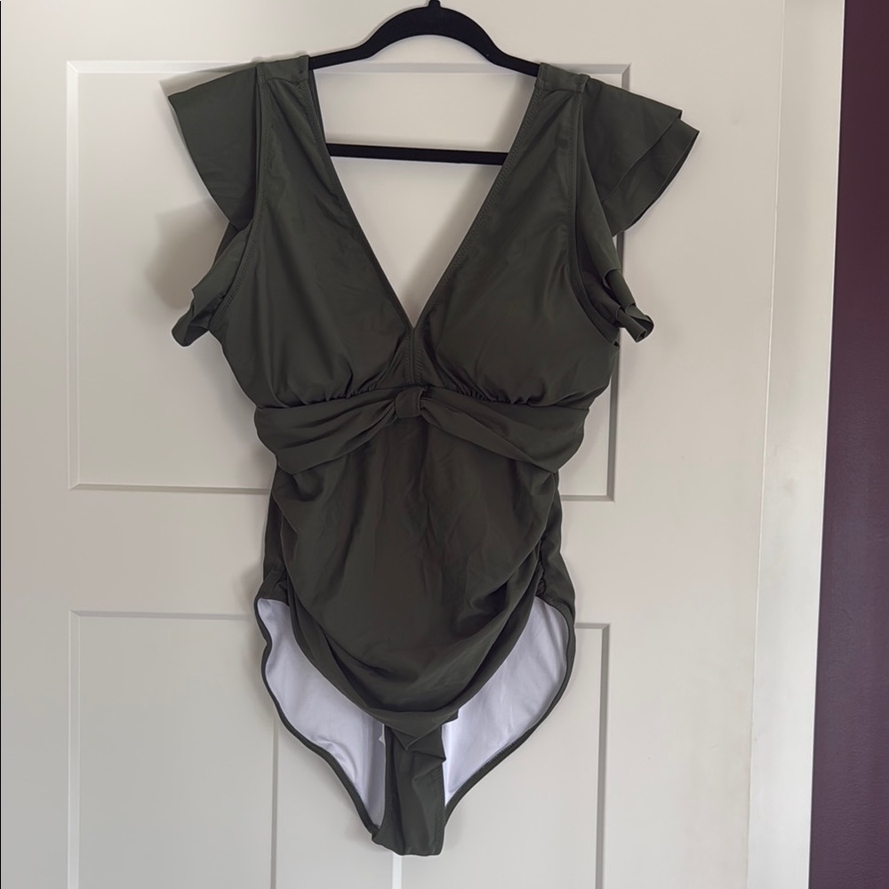 Olive Green Women's One Piece Swimsuit XL NWOT
